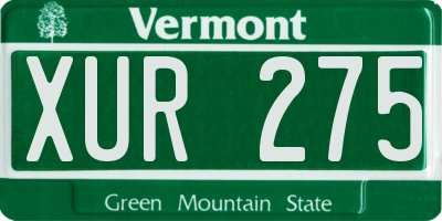 VT license plate XUR275