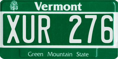 VT license plate XUR276