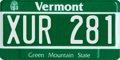 VT license plate XUR281