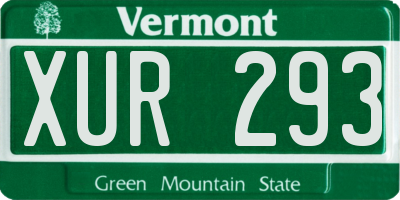 VT license plate XUR293
