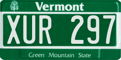VT license plate XUR297