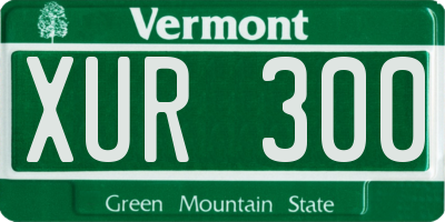 VT license plate XUR300