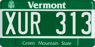 VT license plate XUR313