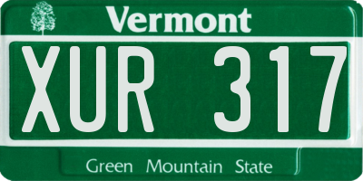 VT license plate XUR317