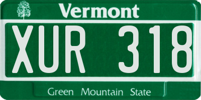 VT license plate XUR318