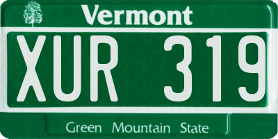 VT license plate XUR319