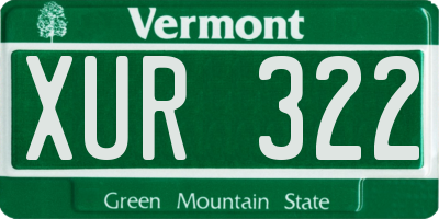 VT license plate XUR322