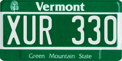 VT license plate XUR330