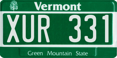 VT license plate XUR331