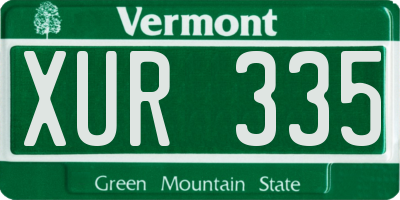 VT license plate XUR335