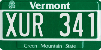 VT license plate XUR341