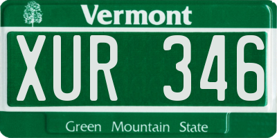 VT license plate XUR346