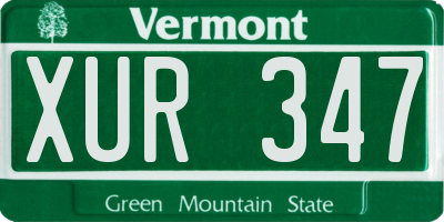 VT license plate XUR347