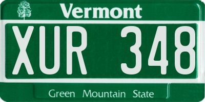 VT license plate XUR348