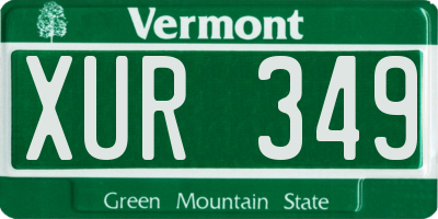 VT license plate XUR349