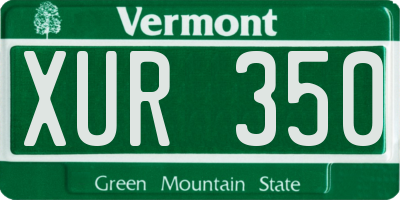 VT license plate XUR350