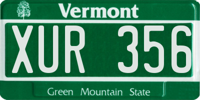 VT license plate XUR356