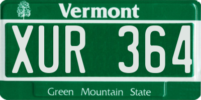 VT license plate XUR364