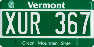 VT license plate XUR367