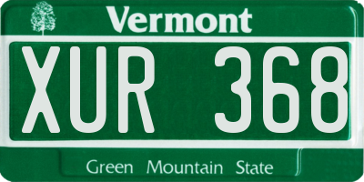 VT license plate XUR368