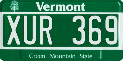 VT license plate XUR369