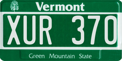 VT license plate XUR370