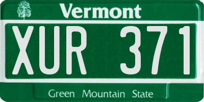 VT license plate XUR371