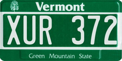 VT license plate XUR372