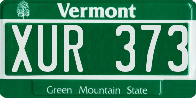 VT license plate XUR373