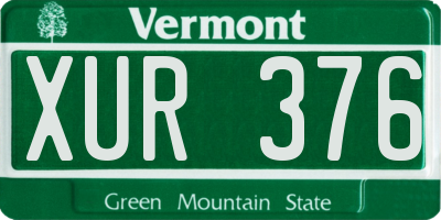 VT license plate XUR376