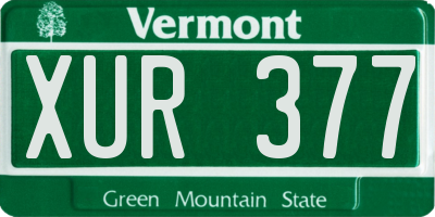 VT license plate XUR377
