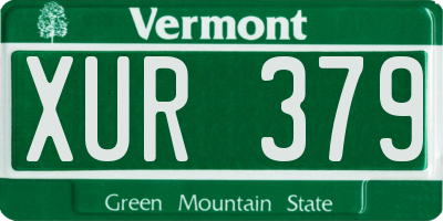 VT license plate XUR379