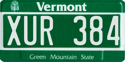 VT license plate XUR384