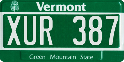 VT license plate XUR387