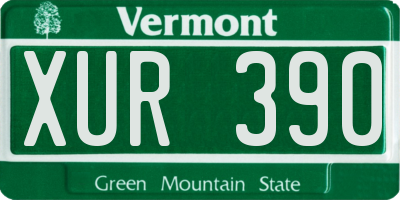 VT license plate XUR390