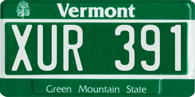 VT license plate XUR391