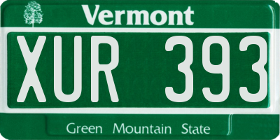VT license plate XUR393
