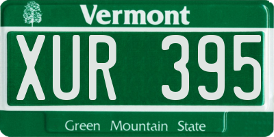 VT license plate XUR395