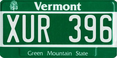 VT license plate XUR396