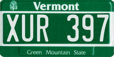 VT license plate XUR397