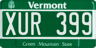 VT license plate XUR399