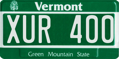 VT license plate XUR400
