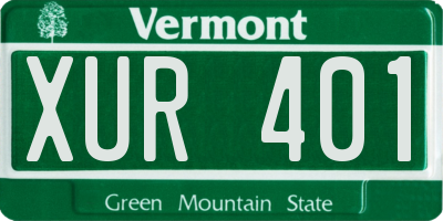 VT license plate XUR401
