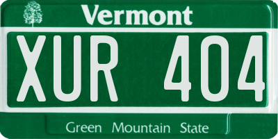 VT license plate XUR404