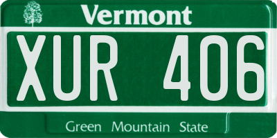 VT license plate XUR406