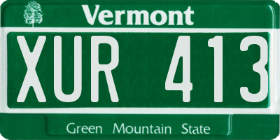 VT license plate XUR413