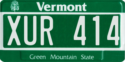 VT license plate XUR414