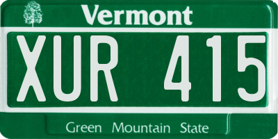 VT license plate XUR415
