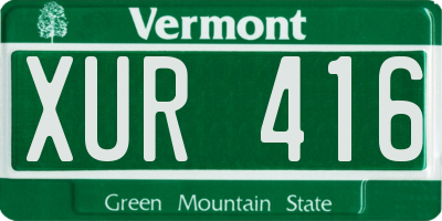VT license plate XUR416