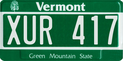 VT license plate XUR417